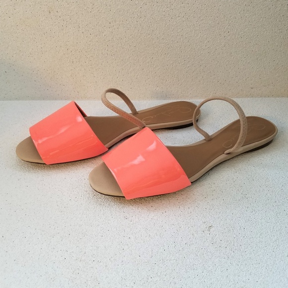 REPORT SIGNATURE Shiny Coral and Tan Strap Sandals - Picture 3 of 7